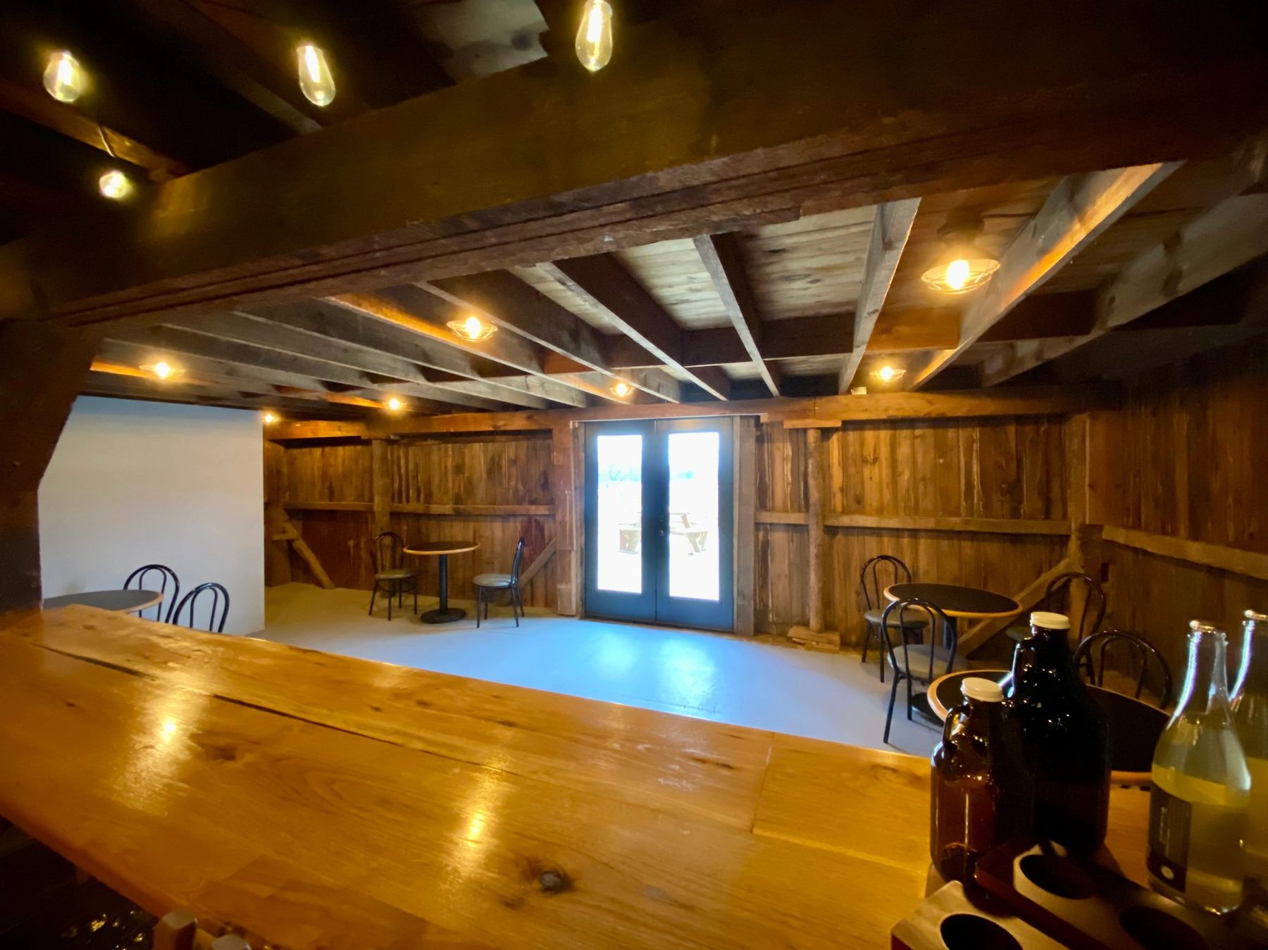 The tasting room inside the 1896 barn