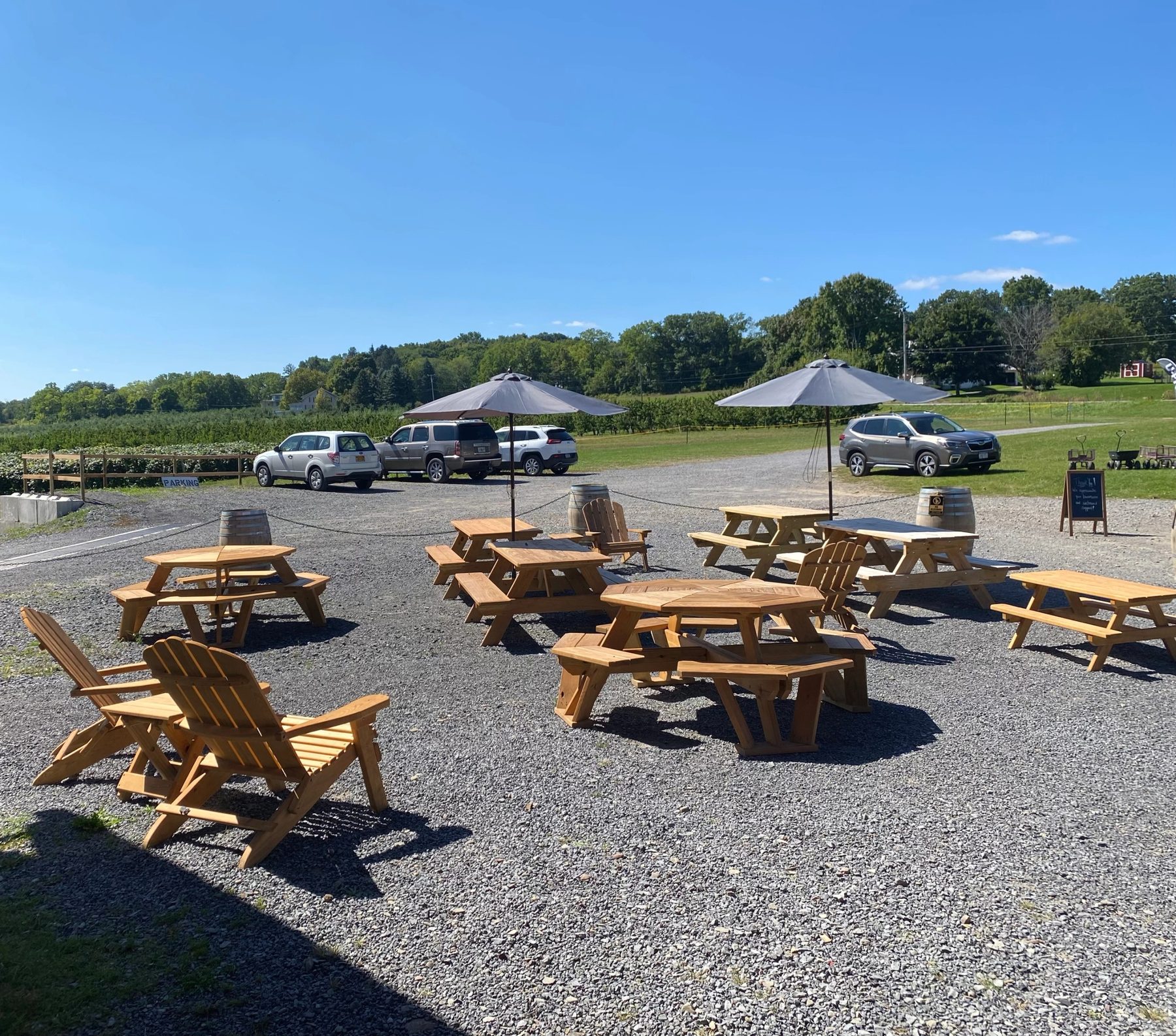 The working farm and orchards